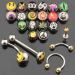 Halka desen kıkırdak helix tragus piercing